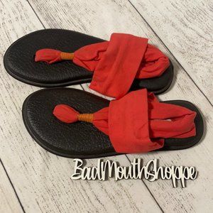 Sanuk Yoga Sling 2 Back Strap Sandals Black Coral